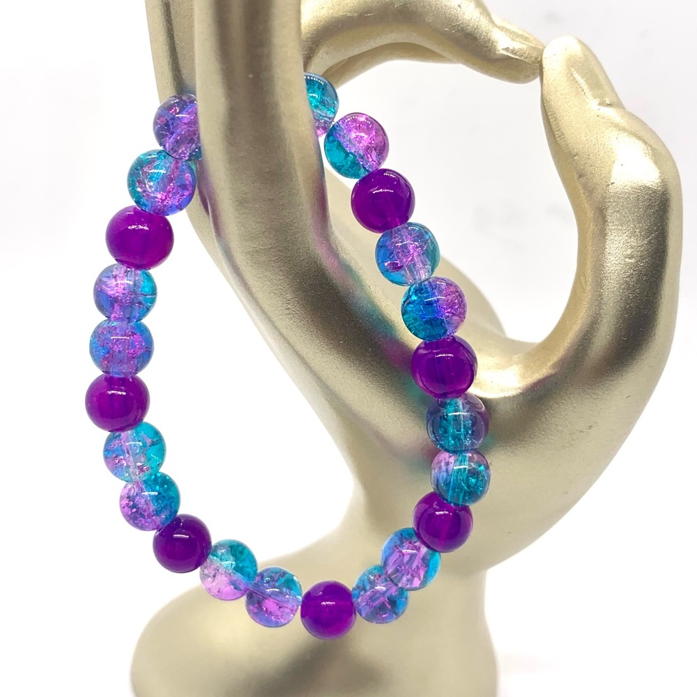 [Day Dreams] Stretchy Elastic Crackle Glass Beaded Bracelet